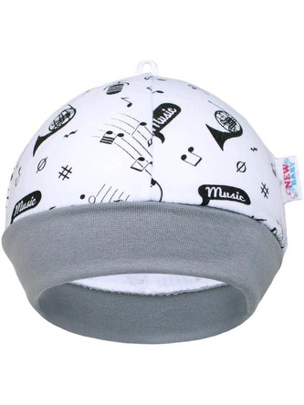 Kojenecká bavlněná čepička New Baby Music - velikost 68 (4-6m)