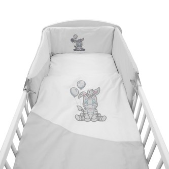 3-dílné ložní povlečení New Baby Zebra exclusive 90/120 bílo-šedé 3-dílné ložní povlečení New Baby Zebra exclusive 90/120 bílo-šedé