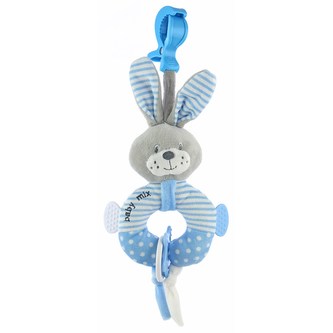 Edukační plyšová hračka s klipem Baby Mix králík modrý