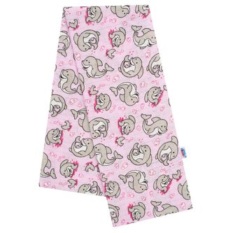 Bavlněná plena s potiskem New Baby fialová s delfínem