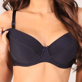 Polovyztužená kojící podprsenka New Baby Eva 85B černá - velikost Obvod 85 cm