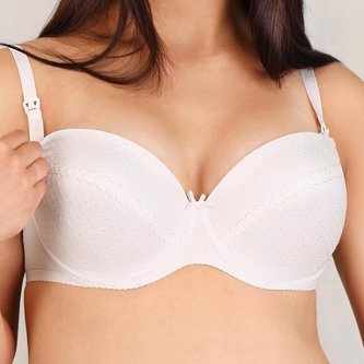 Polovyztužená kojící podprsenka New Baby Eva 80D bílá - velikost Obvod 80 cm