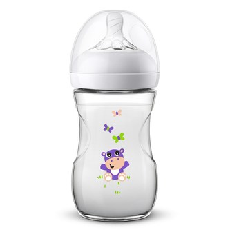 Kojenecká láhev Avent Natural 260 ml bílá hroch
