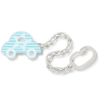 Řetízek na šidítko NUK auto tyrkysové