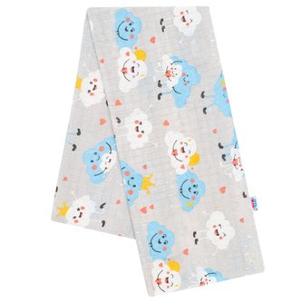 Bavlněná plena s potiskem New Baby šedá mraky