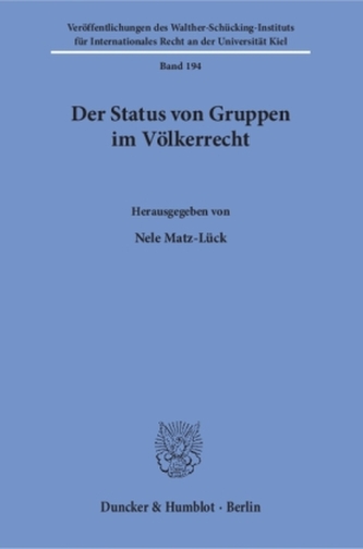 Der Status von Gruppen im Völkerrecht