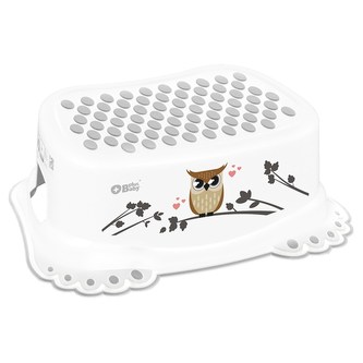 Dětské protiskluzové stupátko do koupelny Moudrá Sova bílé