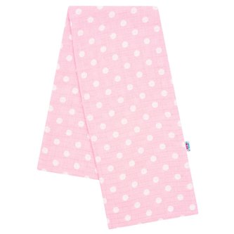 Bavlněná plena s potiskem  New Baby růžová bílé puntíky