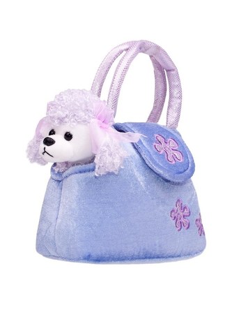 Dětská plyšová hračka PlayTo Pejsek v kabelce fialová