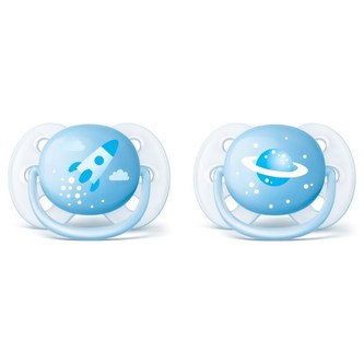 Šidítko Avent Ultrasoft Deco 2ks pro kluky 0-6m velikost 0-6 m