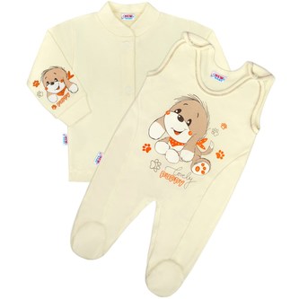 2-dílná souprava New Baby Pejsek béžová - velikost 74 (6-9m)