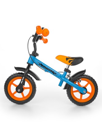 Dětské odrážedlo kolo Milly Mally Dragon s brzdou orange-blue