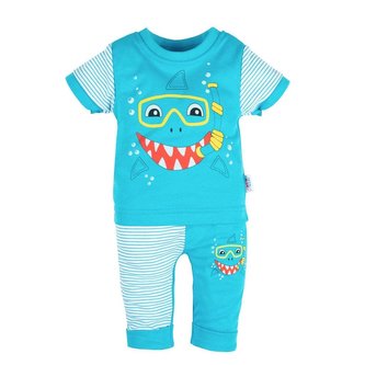 Kojenecké tričko s krátkým rukávem a tepláčky New Baby Shark - velikost 68 (4-6m)