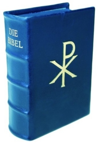 Die Bibel, Einheitsübersetzung, Ledereinband mit Bünden Dunkelblau (Nr.32038)