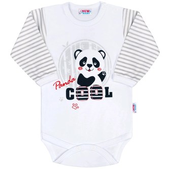 Kojenecké body s dlouhým rukávem New Baby Panda - velikost 68 (4-6m)