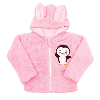 Zimní dětská mikina New Baby Penguin růžová - velikost 98 (2-3r)