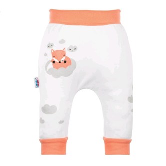 Kojenecké bavlněné tepláčky New Baby Liška lososová - velikost 62 (3-6m)