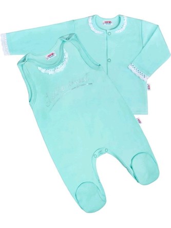 2-dílná bavlněná souprava New Baby Angel modrá - velikost 68 (4-6m)