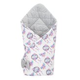 Oboustranná zavinovačka z Velvet New Baby 75x75 cm lapač snů šedá