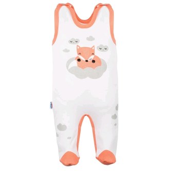 Kojenecké bavlněné dupačky New Baby Liška lososová - velikost 86 (12-18m)