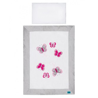 2-dílné ložní povlečení Belisima Motýlek 100/135 šedé