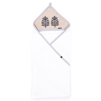 Dětská bavlněná osuška Womar 80x80 lístky béžová