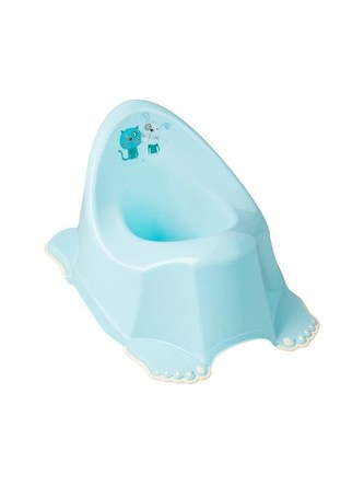 Dětský nočník protiskluzový Pejsek a Kočička modrý