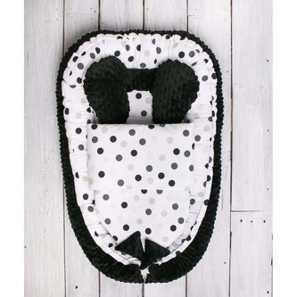 Hnízdečko s peřinkou pro miminko Minky Sweet Baby Belisima černo-bílé