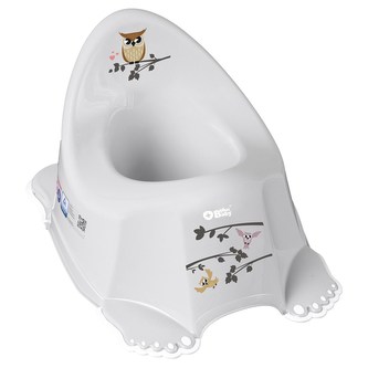 Dětský nočník protiskluzový Moudrá Sova šedý
