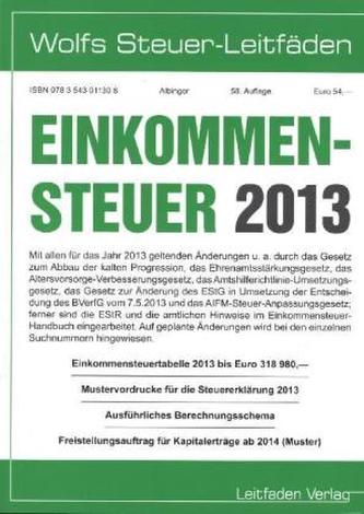 Einkommensteuer 2013