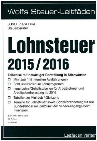Lohnsteuer 2015 / 2016
