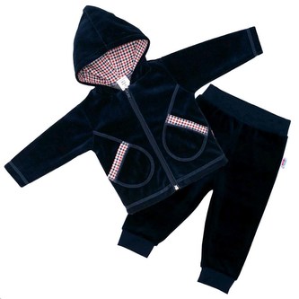 2-dílná semišková souprava New Baby Checkered - velikost 56 (0-3m)