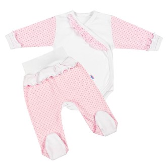 2-dílná kojenecká souprava New Baby Puntík II bílo-růžová - velikost 68 (4-6m) 2-dílná kojenecká souprava New Baby Puntík II bílo-růžová - velikost 68 (4-6m)