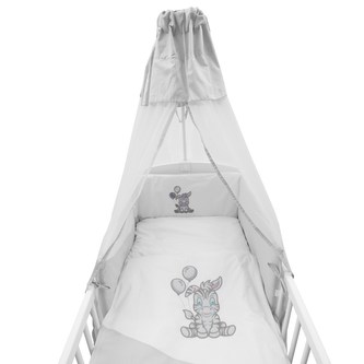 6-dílné ložní povlečení New Baby Zebra exclusive 100/135 bílo-šedé
