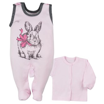 2-dílná kojenecká souprava Koala Anitka růžovo-šedá - velikost 74 (6-9m)