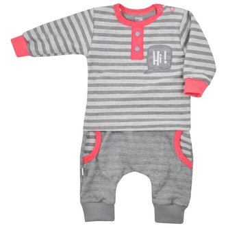 Kojenecké tepláčky a tričko Koala Hi! šedo-růžové - velikost 68 (4-6m)