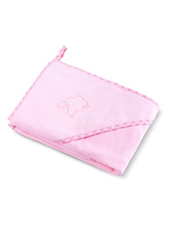 Dětská osuška Sensillo Ovečka 80x80 cm růžová