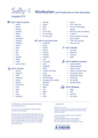 4. Schuljahr, Ausgabe D und E, Wortkarten