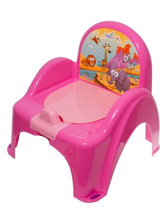 Dětský nočník s poklopem růžový safari