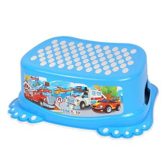 Dětské protiskluzové stupátko do koupelny Autíčka modré