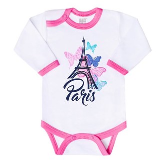 Kojenecké body s dlouhým rukávem New Baby Towns růžové - velikost 74 (6-9m)
