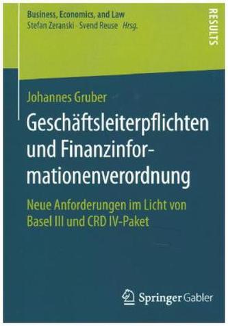 Geschäftsleiterpflichten und Finanzinformationenverordnung