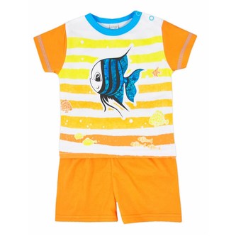 Letní soupravička Koala Merlin oranžová - velikost 80 (9-12m)