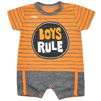 Kojenecký letní overal Koala Boys Rule oranžový - velikost 80 (9-12m)