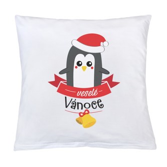 Polštář New Baby s potiskem veselé Vánoce 40x40 cm