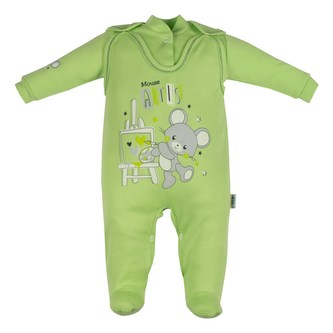 2-dílná souprava New Baby Mouse Artist zelená - velikost 62 (3-6m)