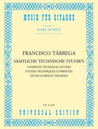 Sämtliche technische Studien, für Gitarre