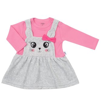 Kojenecké semiškové šatičky New Baby For Babies růžové - velikost 86 (12-18m)