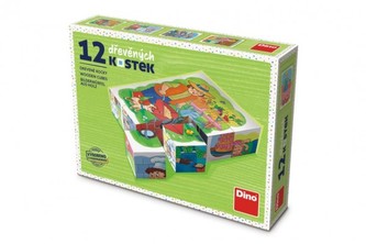 Kostky kubus Povolání dřevo 12ks v krabičce 16x12x4cm