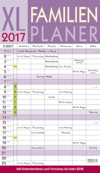 XL Familienplaner 2017